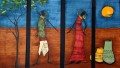 black couple under moon in 4 panels African